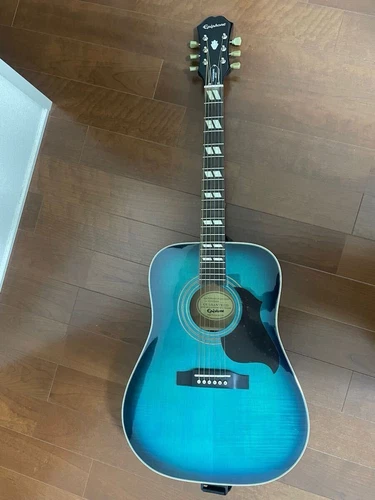 Limited Pickup Epiphone Hummingbird Artist Blueburst Eahrbbnh3 Acoustic Guitar W