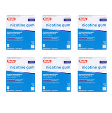 Rugby Nicotine Gum 2mg Uncoated Original - 660 pieces 6 Boxes Stop Smoking Aid