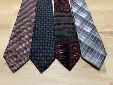 Lot of 4 Geoffrey Beene Multi Colored and Patterned Men's Neck Ties 100 Silk