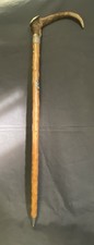 Wanderstock Spazierstock Metallspitze Horn-Griff mit Plaketten ca. 96 cm Rarität