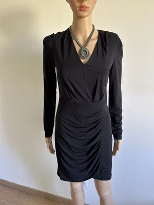 Robe noire drapée à manches longues Morgan taille 34 jamais portée - Photo 1/4