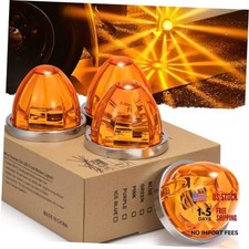 4Pcs Watermelon LED Marker Lights Strobe  Constant Dual Function 4 Pack Amber