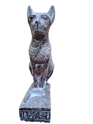 Antigua estatua egipcia de la diosa Bastet gato Isis - piedra de granito pesado, 2 kg,... - Imagen 5 de 16