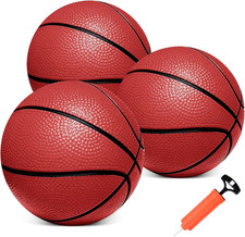 Mini Basketballs,3 Pack 6" Inch Small Basketball Set with Pump over the Door Min