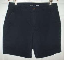OLD NAVY Women's Size 12 Bermuda High-Rise Stretch Navy Blue Shorts 7" Inseam