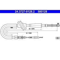 Seilzug Feststellbremse ATE 24.3727-0128.2 FüR Audi 80 B3