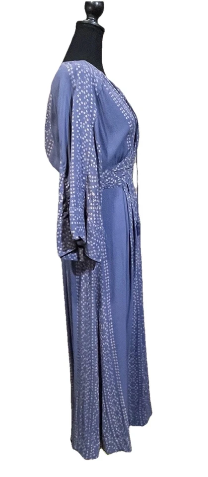 Free People Kimono Maxi Dress Denim Blue Size 6 Midi Boho Flowy Cottage - Image 4 of 4