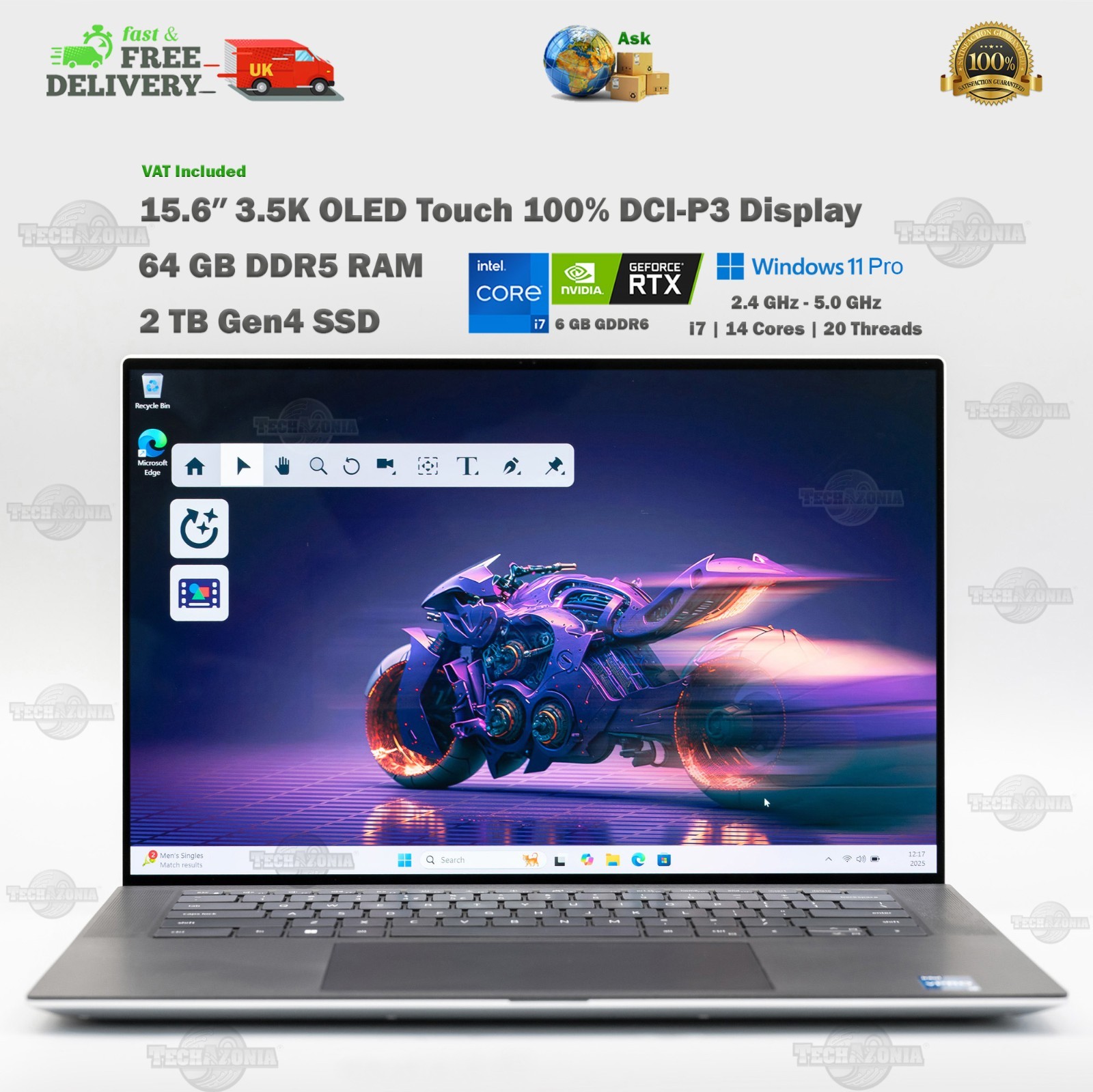 Dell XPS 9530 15.6″ 3.5K OLED Touch Laptop 64GB DDR5 RTX 4050 2TB SSD i7-13700H