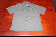 Boy Scouts of America BSA Women's Shirt Large Nylon Venturing Green Vented Plain