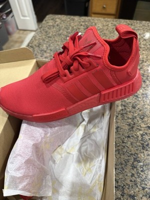 adidas NMD_R1 Scarlet Red Boost Athletic Sneakers FV9017 Men's Lace Up Mesh