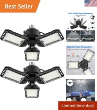 LED Garage Lights Bulb 2 Pack -80W, 8000LM 6500K Led Shop Light with 3 Deform...