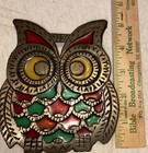 Owl Trivets & Napkin Holder Cast Metal Mosaic Vintage Taiwan (3) — photo 2
