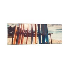 Quadro su Vetro 90x30cm Surf spiaggia tavola Stampe Immagini Moderni Murale