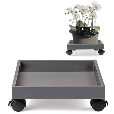 1 PCS Square ABS Plastic Heavy Duty Rolling Plant Dolly Caddy Wheels