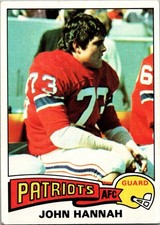 1975 Topps John Hannah #318 New England Patriots Football Base Set