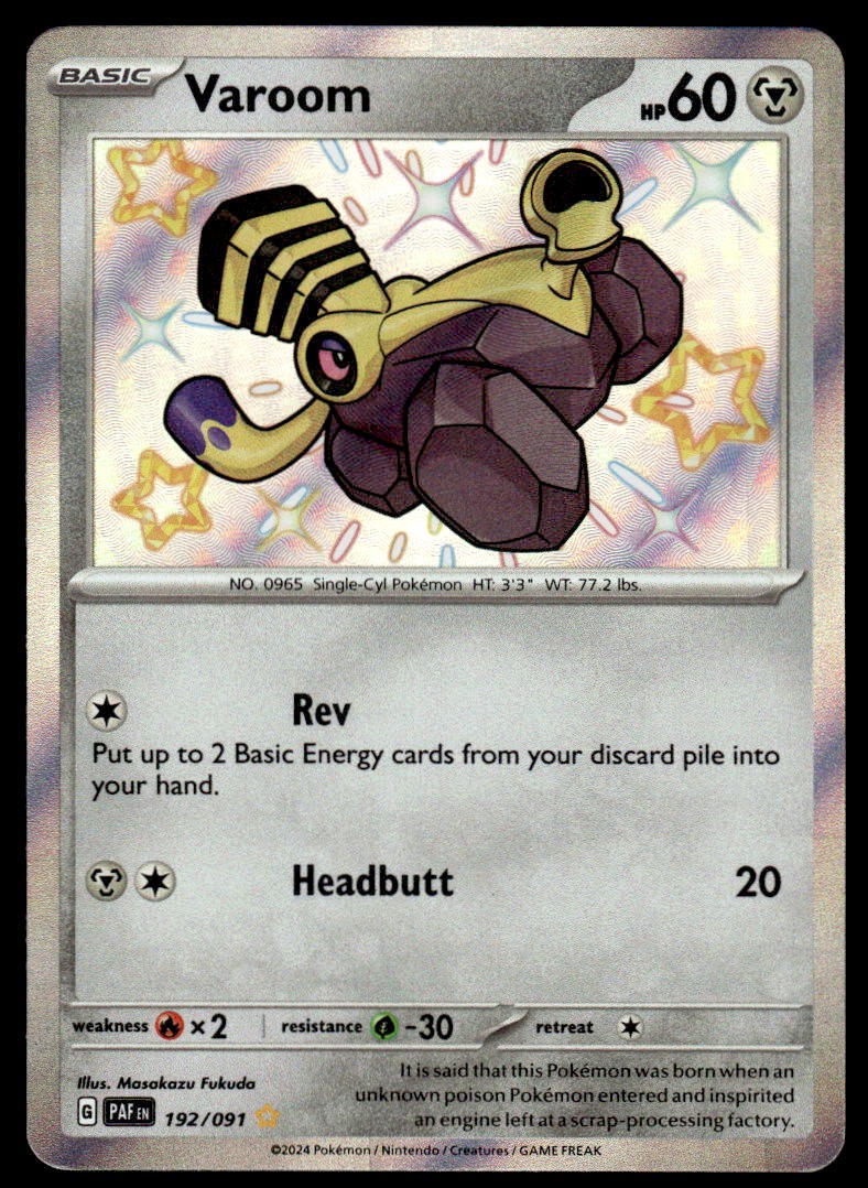Pokemon TCG Paldean Fates #192/091 Varoom NM
