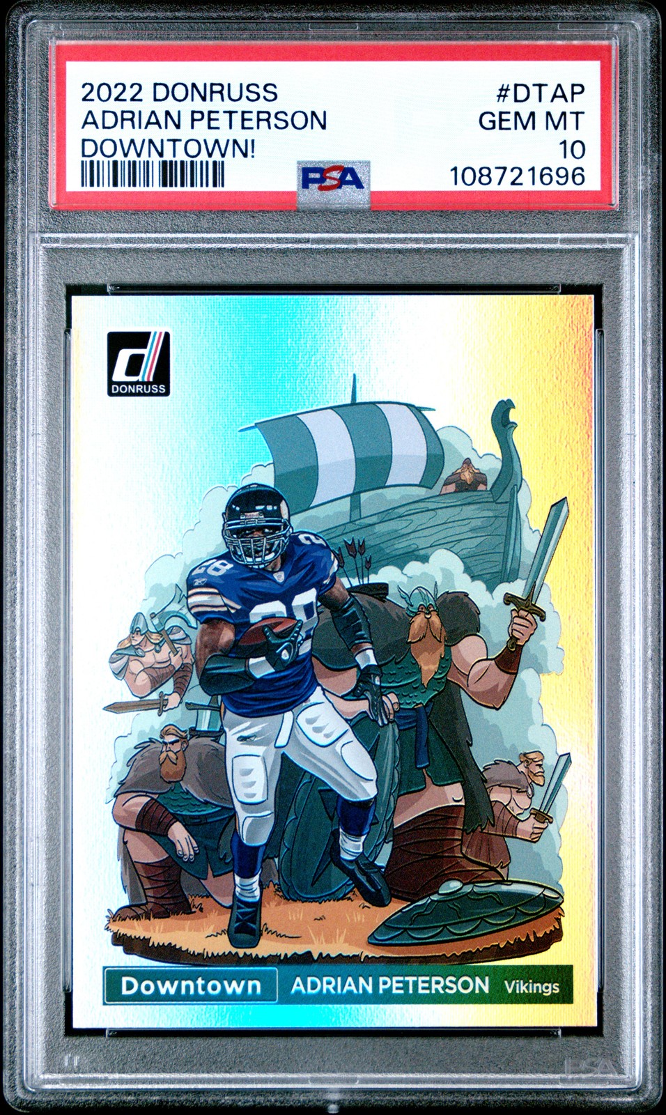 2022 PANINI DONRUSS DOWNTOWN #DTAP ADRIAN PETERSON PSA 10