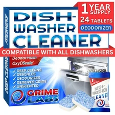 Dishwasher Cleaner Deodorizer Descaler Tablets 24 pack Heavy Duty Deep Clean