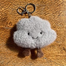 Handmade Cloud Plush - Grey Keychain