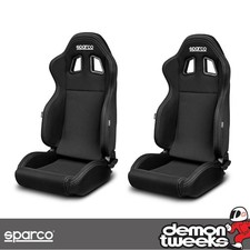 Sparco R100 Performance Car Adjustable Bucket Seats, Black (Pair)
