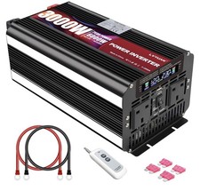 LVYUAN 3000W/6000W Power Inverter DC 24V to 240V AC Converter 2 AC Sockets 1 USB