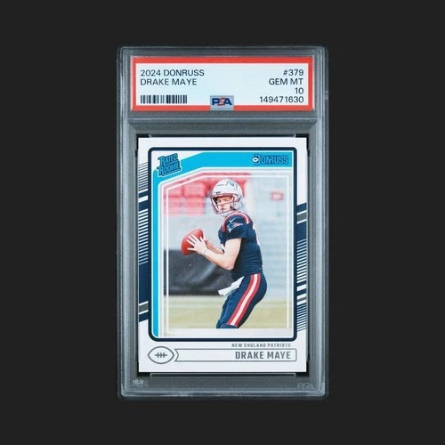 2024 Panini Donruss Rated Rookie Drake Maye #379 PSA 10 Football Patriots Card