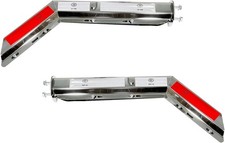 Pair Chrome Angled Spring Loaded Mud Flap Hanger Brackets
