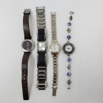 Set Of 4 Assorted Watches: Grenen Lorus Omax Geneva ALL NEED BATTERIES