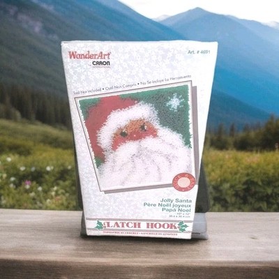 Wonderart Latch Hook Rug Kit Jolly Santa Christmas 4691 New Factory Sealed 