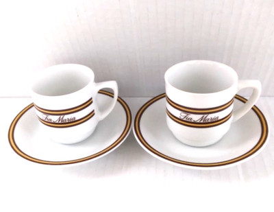 Schmidt Brasil Tia Maria Porcelain Demitasse Espresso Cup & Saucer - 2 Sets