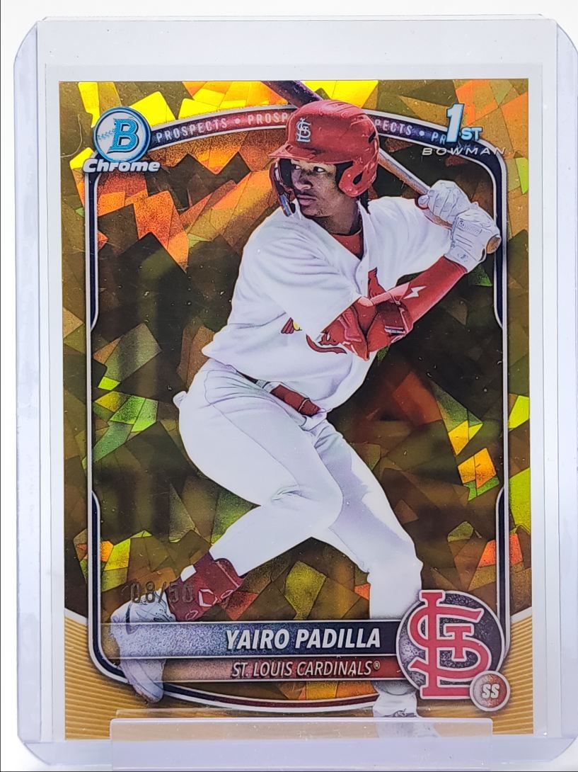 YAIRO PADILLA 2025 BOWMAN CHROME 1ST SAPPHIRE GOLD REFRACTOR /50 Q3646
