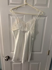 Vertigineur Vintage 90s White lace slip dress with bow detail lingerie