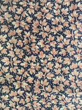Vintage Liberty Tana Lawn Red Leaf Dotted Navy Ground Ditsy Pattern 90cm x 89cm