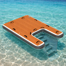 Inflatable Floating Dock Mat EVA Grip Deck Quick Inflate Valve with Pump