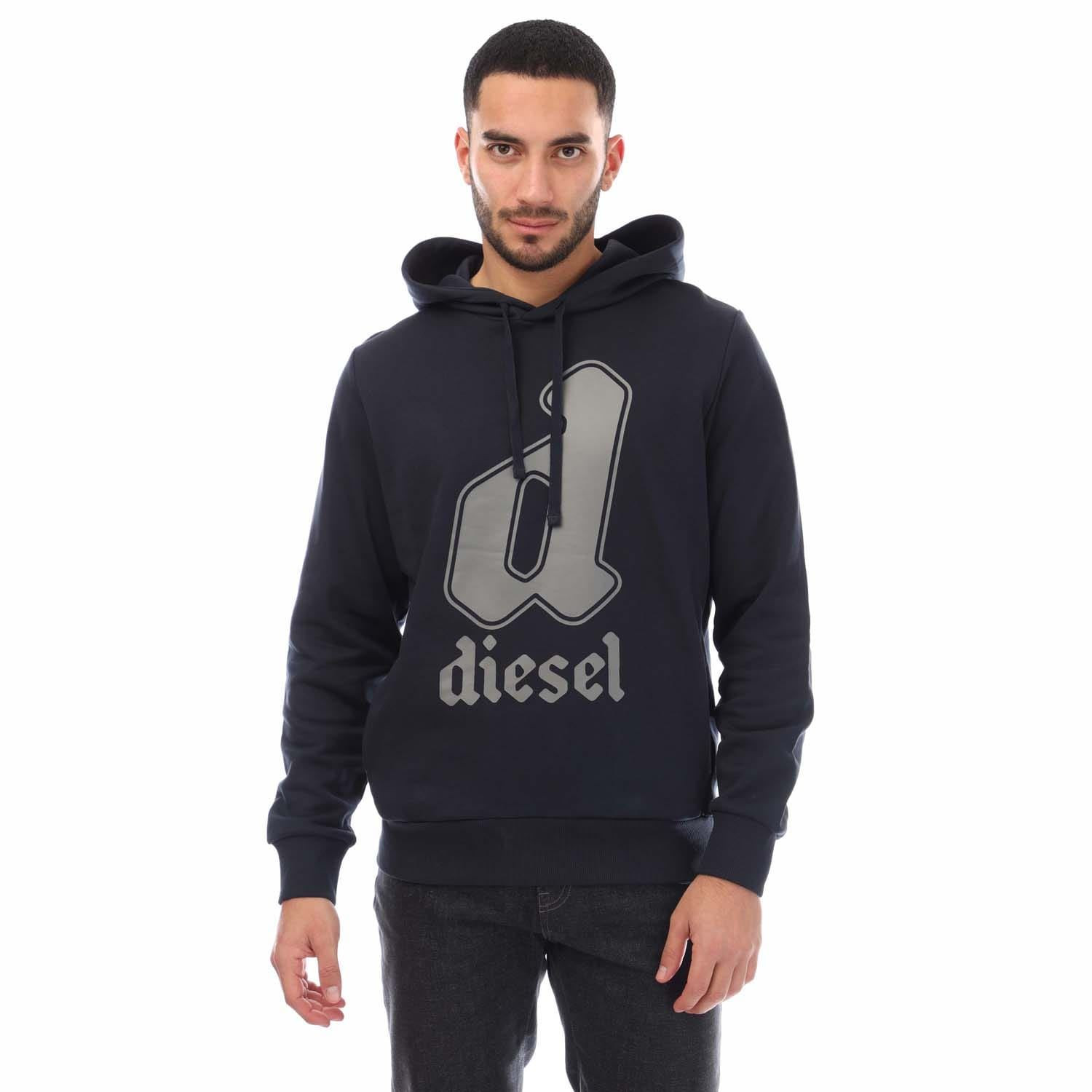 Толстовка Herren с капюшоном Diesel S-Ginnout 13-Пуловер Baumwollpullover обычного кроя в Блау