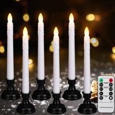 LED Battery Operated Window Candle with Remote & Timer Flickering Warm Light ...