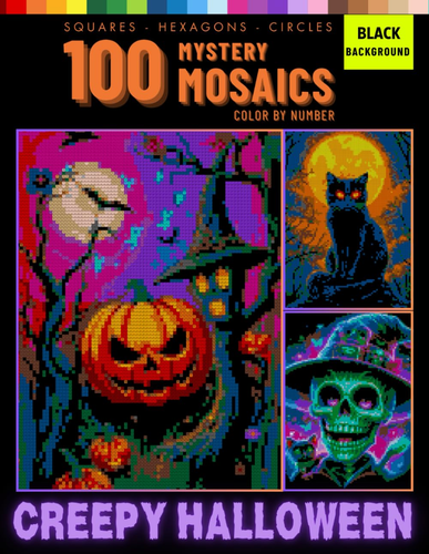 Halloween Mosaico Mistero Colore per Numero per Adulti: 100 Ultimate Collection of - Foto 10 di 12
