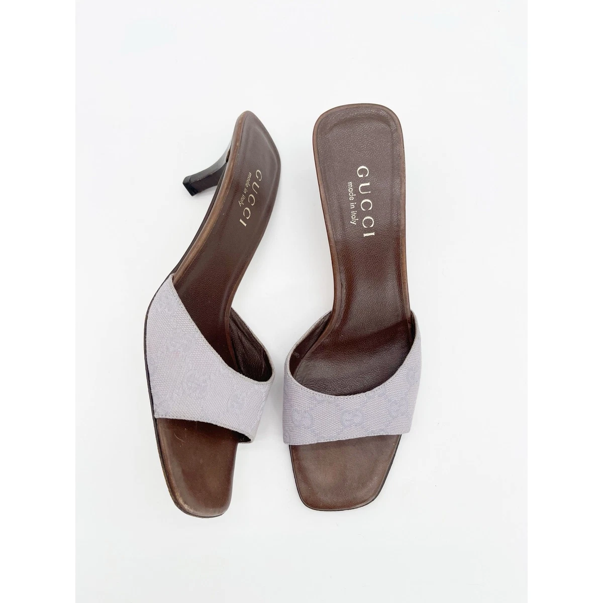 ⭐️ レア　Gucci モノグラム ハイヒールミュール　36（23cm） Gucci Solid Kitten Heel Sandals for Women for sale | eBay