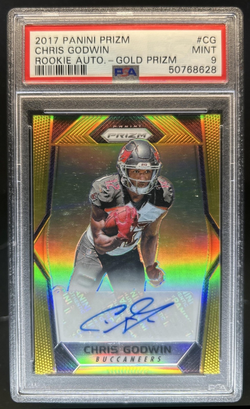 2017 Panini Prizm Chris Godwin Auto Gold RC #/10 Buccaneers PSA 9 Rookie