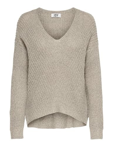 JDY Damen New Megan Pullover XL Cement/Black Langarm Strick Elegant-image