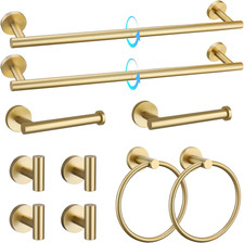Brushed Gold Bathroom Hardware Accessories Set 10-Pieces, Premium SUS304