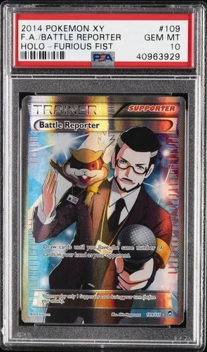 2014 POKEMON XY FURIOUS FISTS #109 FULL ART/BATTLE REPORTER PSA 10
