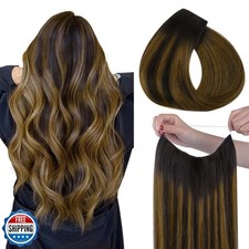 HOTBANANA Wire Hair Extensions, 20 inch 110g Dark Brown to Golden Brown Fish