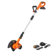 Lawn Edger 20 V Battery Powered Cordless Edger 9" Blade 3-Position Depth