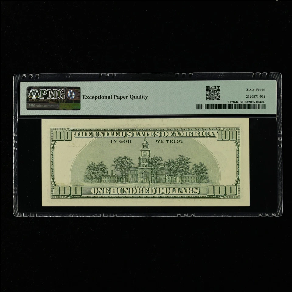 1999 Federal Reserve Note Dallas 100 Dollars Fr#2176-K PMG 67 EPQ Superb Gem UNC - Image 2 of 4