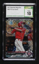 2017 Bowman Chrome Prospects Mega Box Refractor Luis Garcia CSG 10 Pristine 0rd2