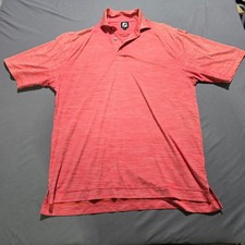 FootJoy FJ Golf Polo Shirt Men Coral Heathered Performance Short Sleeve large