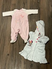Vintage Minnie Mouse Baby Sleeper and Robe Set Size 6-9 M Disney