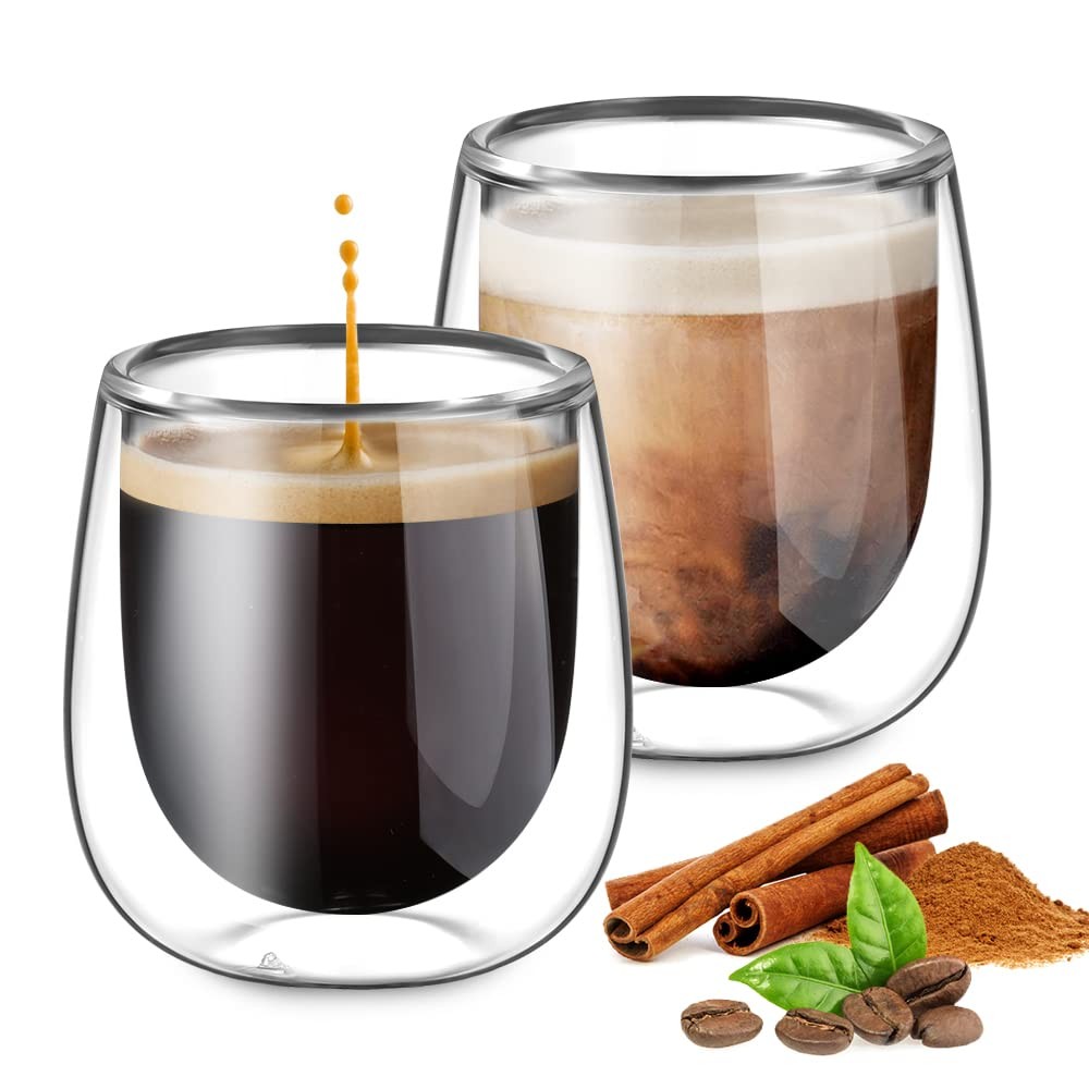 Double Walled Espresso Coffee Glass Cups Glasses Borosilicate Glasses for Tea