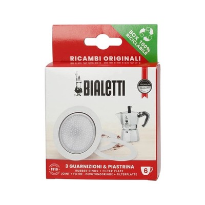 Bialetti Spare Parts, Includes 3 Gaskets and 1 Plate, Compatible with Moka Expre